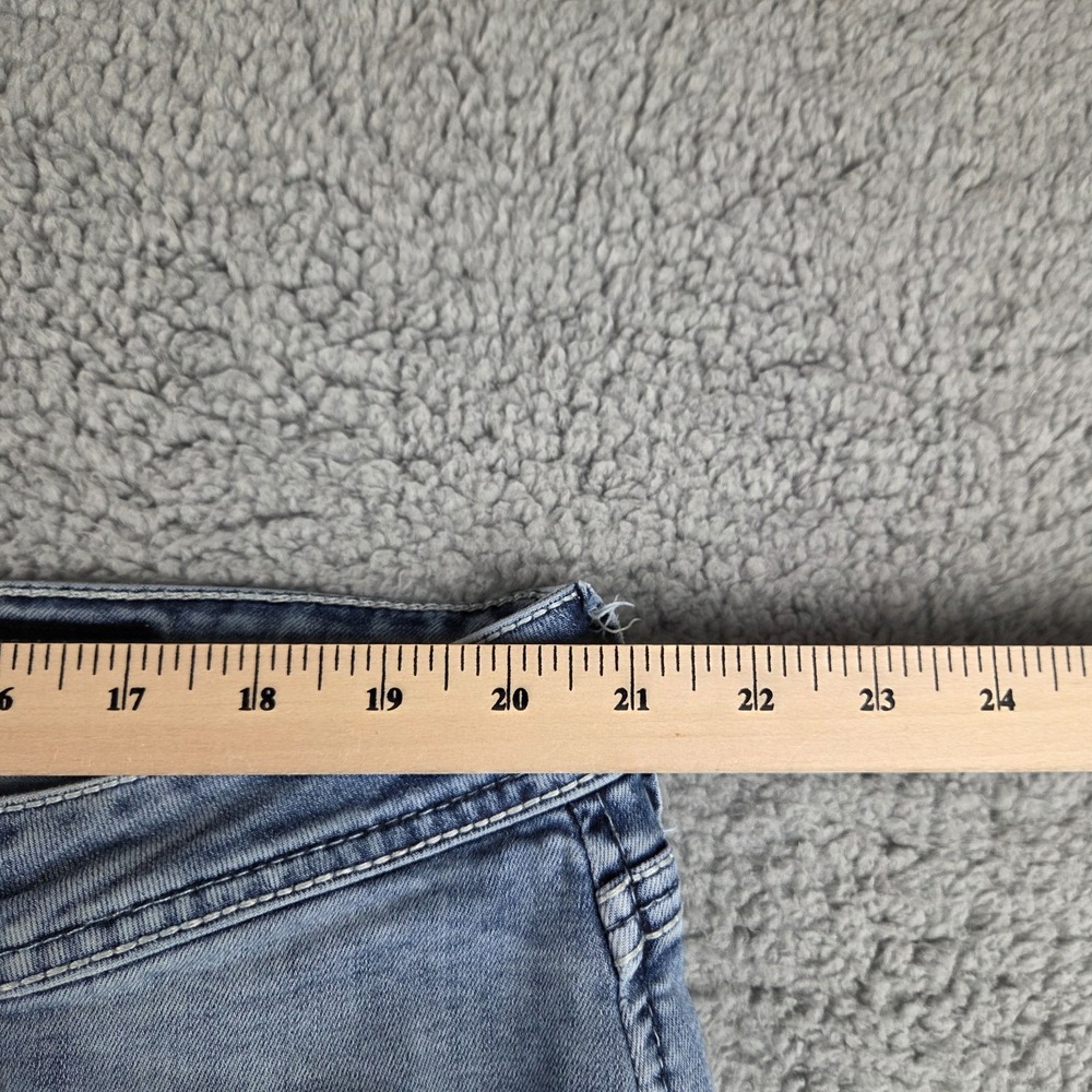 Salvage Anarchy Buckle Jeans Mens 40R (42x31) Blue Relaxed Straight Distressed - Picture 4 of 13